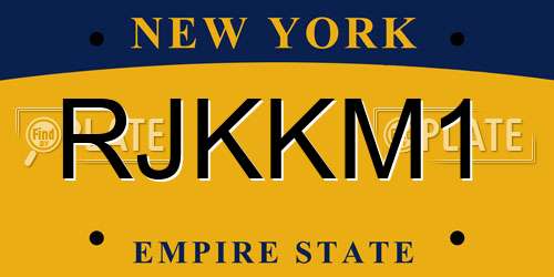 RJKKM1 New York License Plate