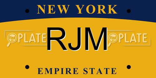 RJM New York License Plate