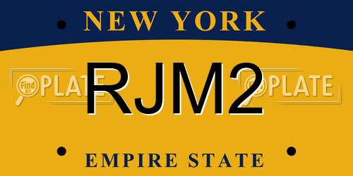 RJM2 New York License Plate