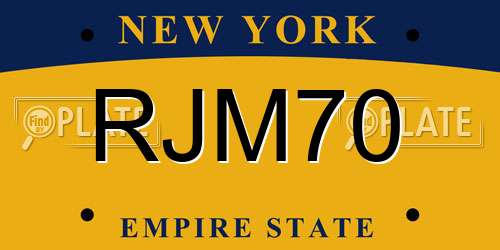 RJM70 New York License Plate
