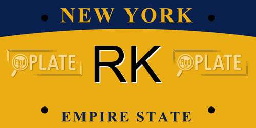 RK New York License Plate
