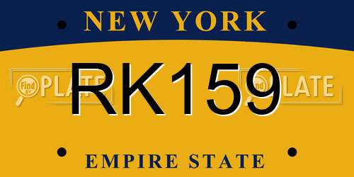 RK159 New York License Plate