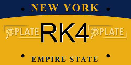 RK4 New York License Plate