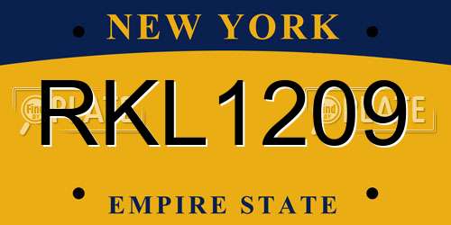 RKL1209 New York License Plate