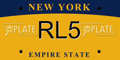 RL5 New York License Plate