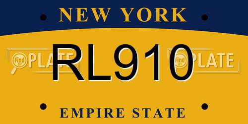 RL910 New York License Plate