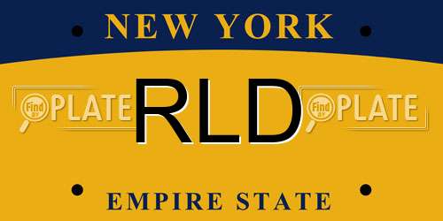 RLD New York License Plate