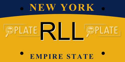 RLL New York License Plate