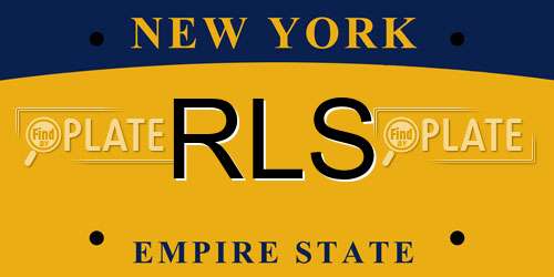 RLS New York License Plate