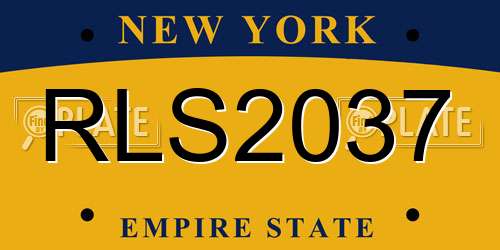 RLS2037 New York License Plate