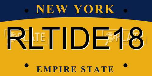 RLTIDE18 New York License Plate