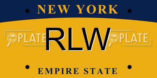 RLW New York License Plate