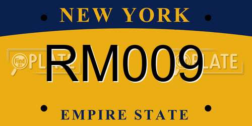 RM009 New York License Plate