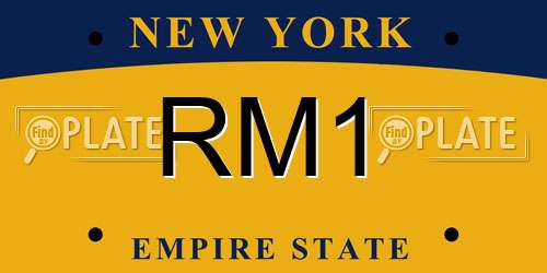 RM1 New York License Plate