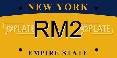 RM2 New York License Plate