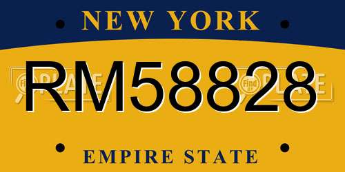 RM58828 New York License Plate