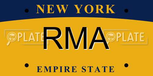 RMA New York License Plate