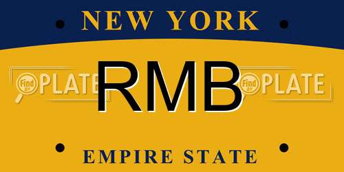 RMB New York License Plate