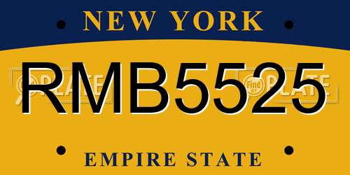 RMB5525 New York License Plate