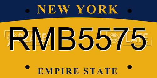 RMB5575 New York License Plate