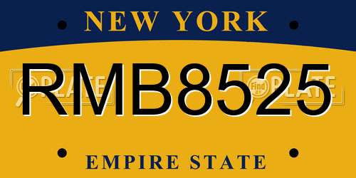 RMB8525 New York License Plate