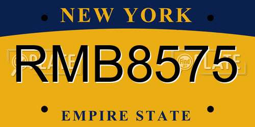 RMB8575 New York License Plate