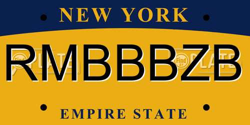 RMBBBZB New York License Plate