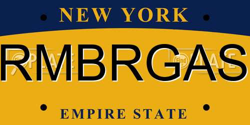 RMBRGAS New York License Plate