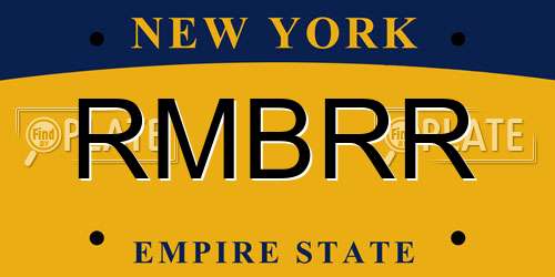 RMBRR New York License Plate