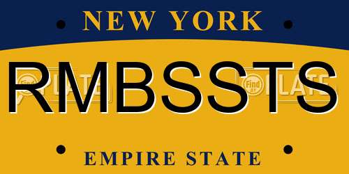 RMBSSTS New York License Plate