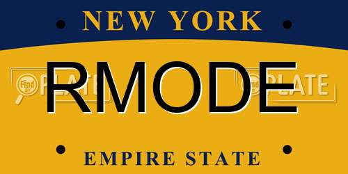 RMODE New York License Plate
