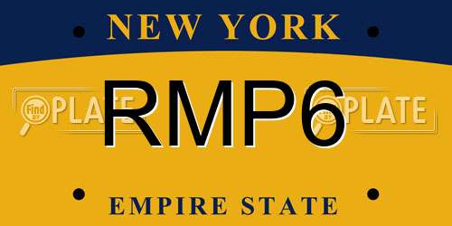 RMP6 New York License Plate