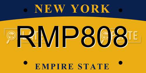 RMP808 New York License Plate
