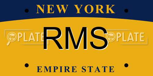 RMS New York License Plate