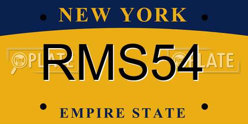 RMS54 New York License Plate