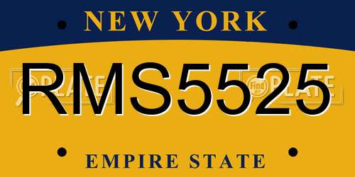 RMS5525 New York License Plate