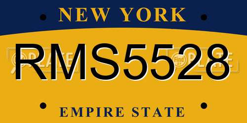 RMS5528 New York License Plate
