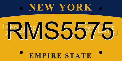 RMS5575 New York License Plate