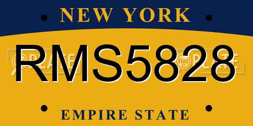RMS5828 New York License Plate
