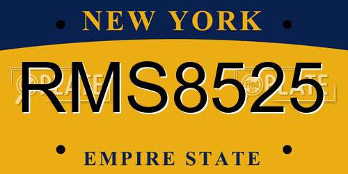 RMS8525 New York License Plate