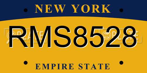 RMS8528 New York License Plate