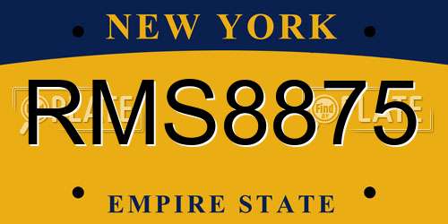 RMS8875 New York License Plate