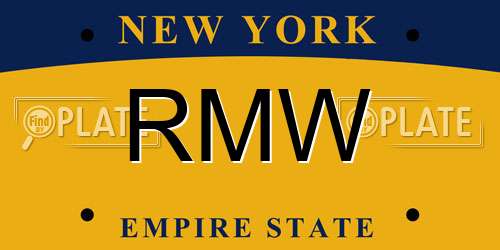 RMW New York License Plate