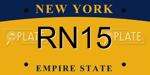 RN15 New York License Plate