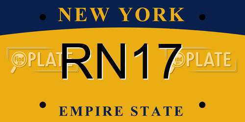 RN17 New York License Plate