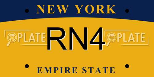 RN4 New York License Plate