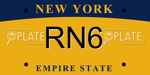 RN6 New York License Plate