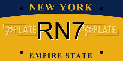 RN7 New York License Plate
