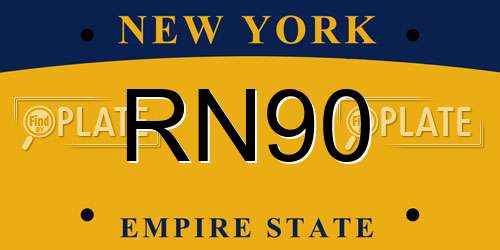 RN90 New York License Plate