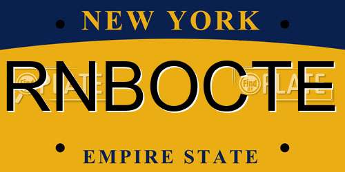 RNBOCTE New York License Plate